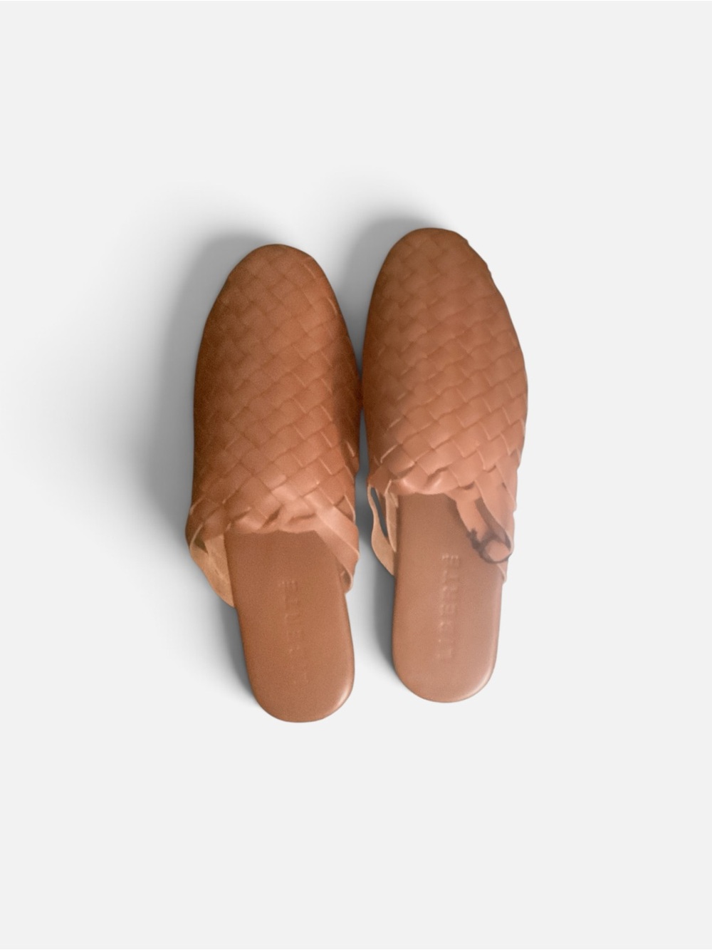 Woven Leather Mule Slides - brown